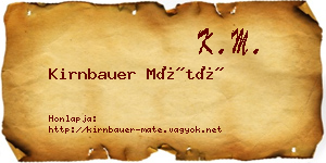 Kirnbauer Máté névjegykártya