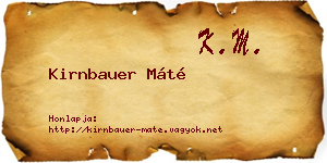 Kirnbauer Máté névjegykártya