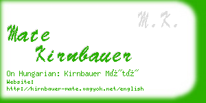 mate kirnbauer business card